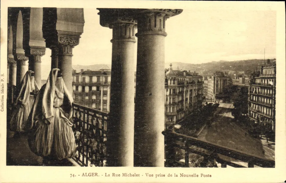 Alger - Rue Michelet - Ansicht vom Neuen Postamt - Ideal Collection P.S. n°74 - Vorderseite
