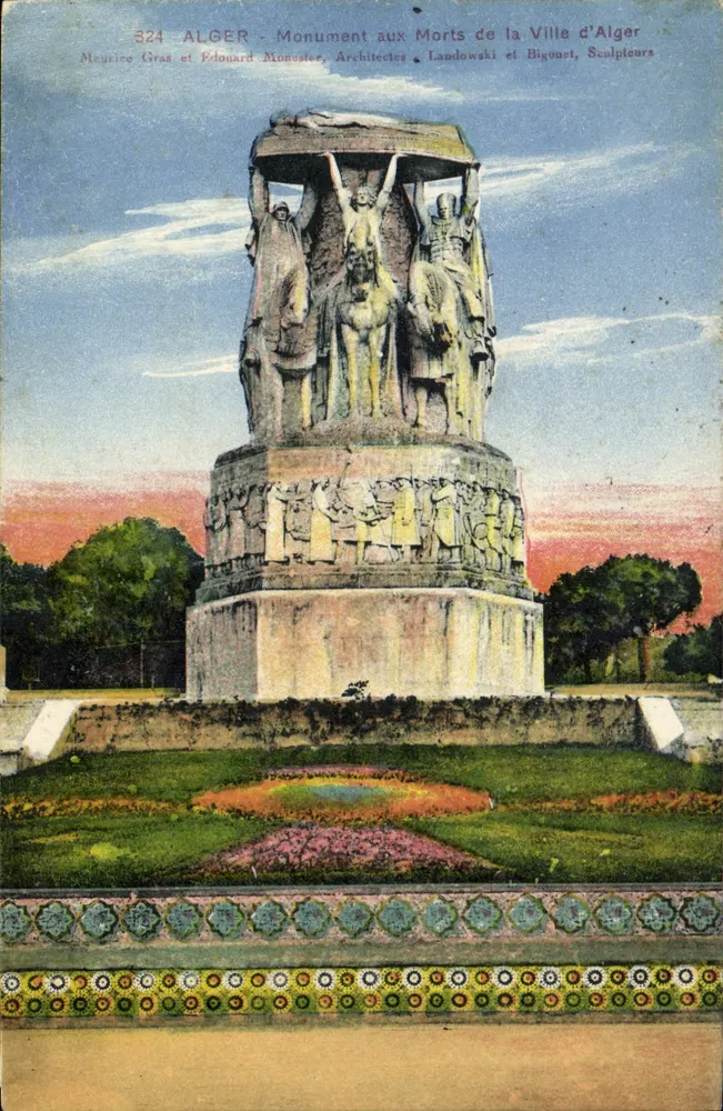 Alger — Monumento aos Mortos da Cidade de Alger — Maurice Gras e Roland Monester, Arquitetos & Landowski e Bigonet, Escultores - Frente