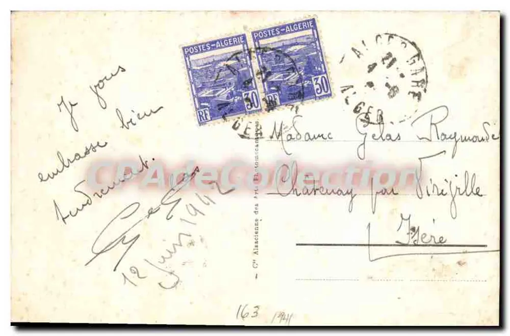 Alger — Monumento aos Mortos da Cidade de Alger — Maurice Gras e Roland Monester, Arquitetos & Landowski e Bigonet, Escultores - Verso