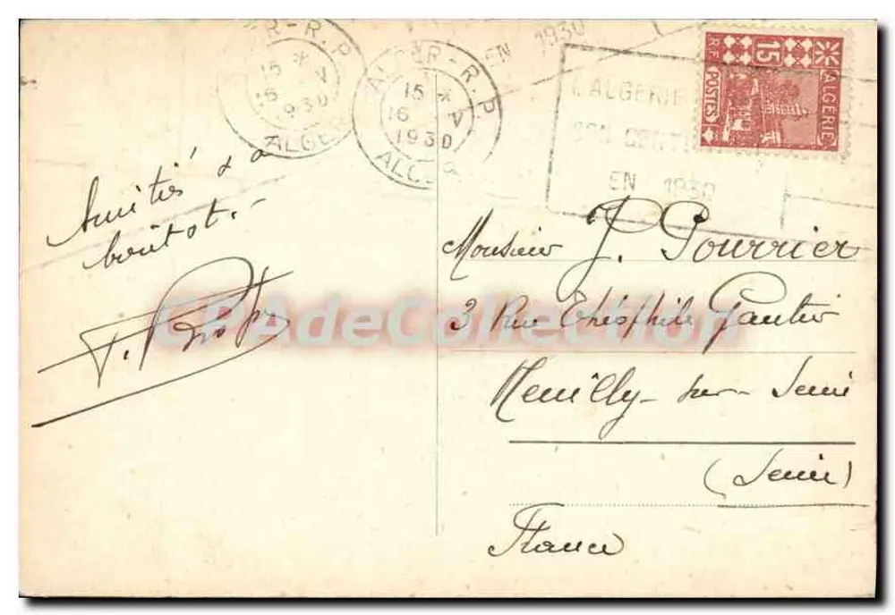 Alger - Freitag am Friedhof El-Kellar — Vintage Postcard/Antike Ansichtskarte, n° 203 - Rückseite