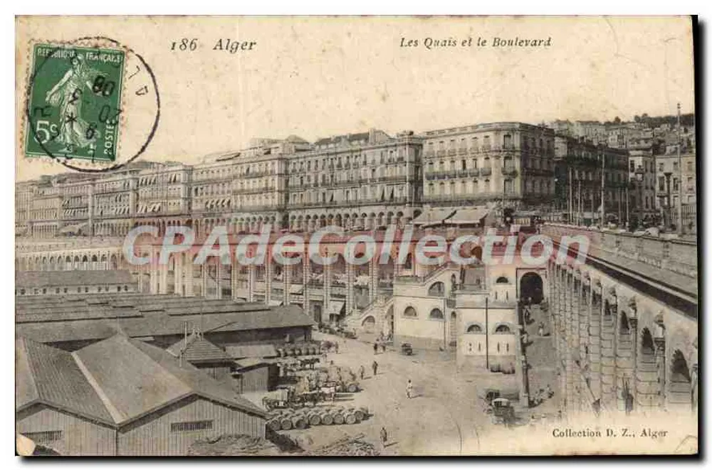 Alger — De Kades en het Boulevard — Collectie D. Z., Alger - Voorkant