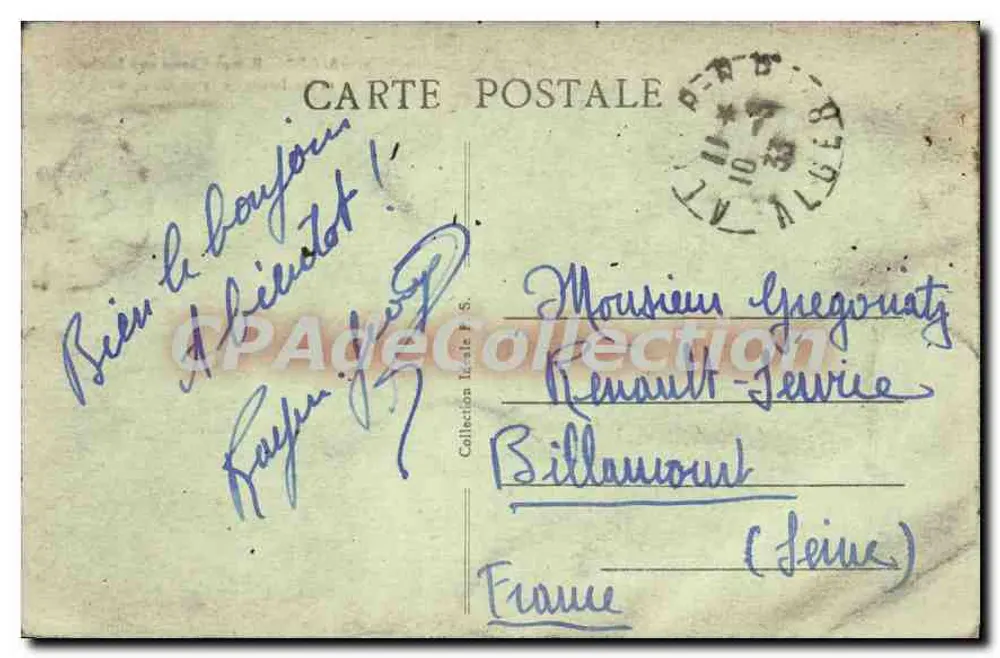 Argel - Rampe Chasseloup Laubat e Boulevard de la République — editor desconhecido, n°2 - Verso