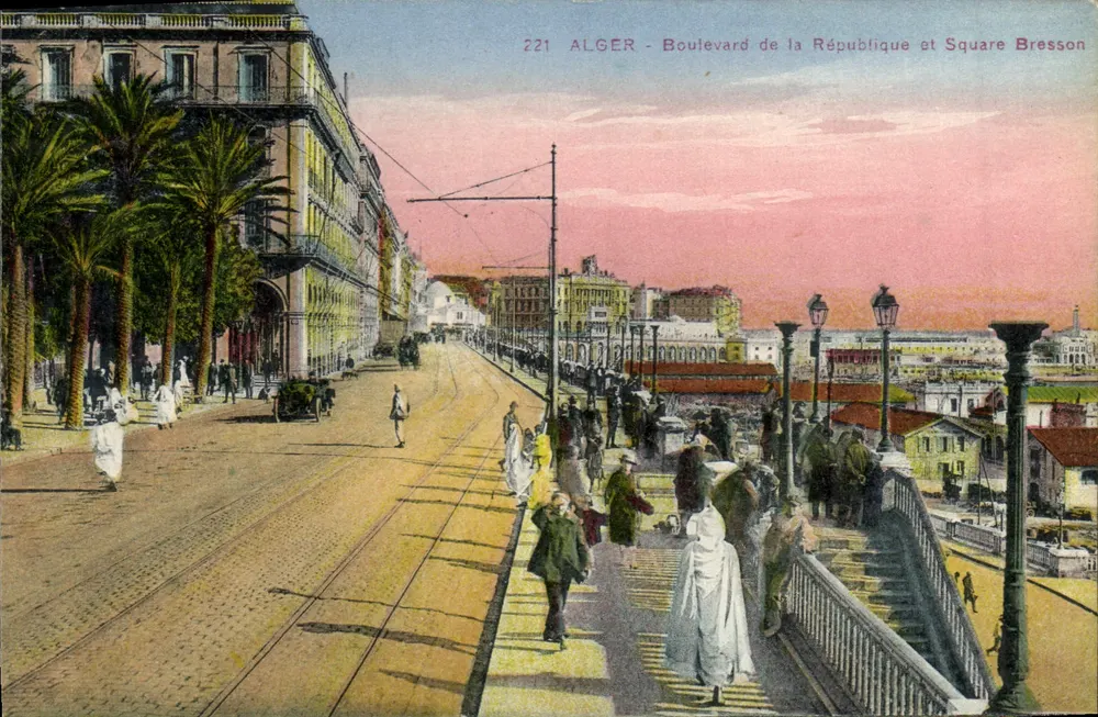 Argel — Boulevard da República e Praça Bresson — Edição L. & Y. Alger, n° 221 - Frente