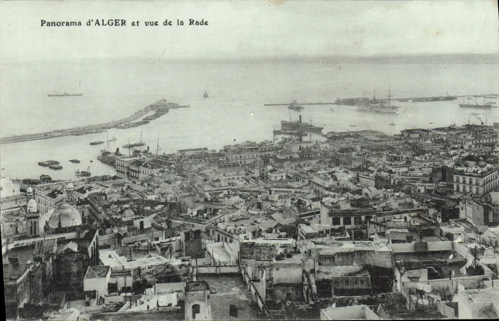 Panorama de ALGER e vista da Rade — vista aérea do porto e dos edifícios — editor não visível - Frente