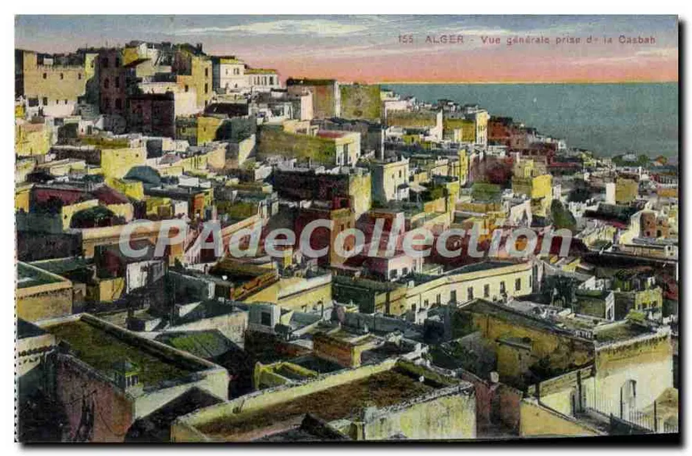 Alger — Vista geral tirada da Casbah — Edição J. & Y. Alger, n° 155 - Frente