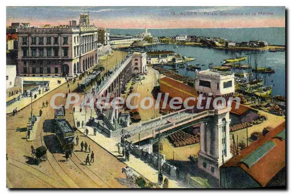 Algeri - Palazzo Consolare e la Marina — Edizione L. & Y. Alger, n°16 - Recto