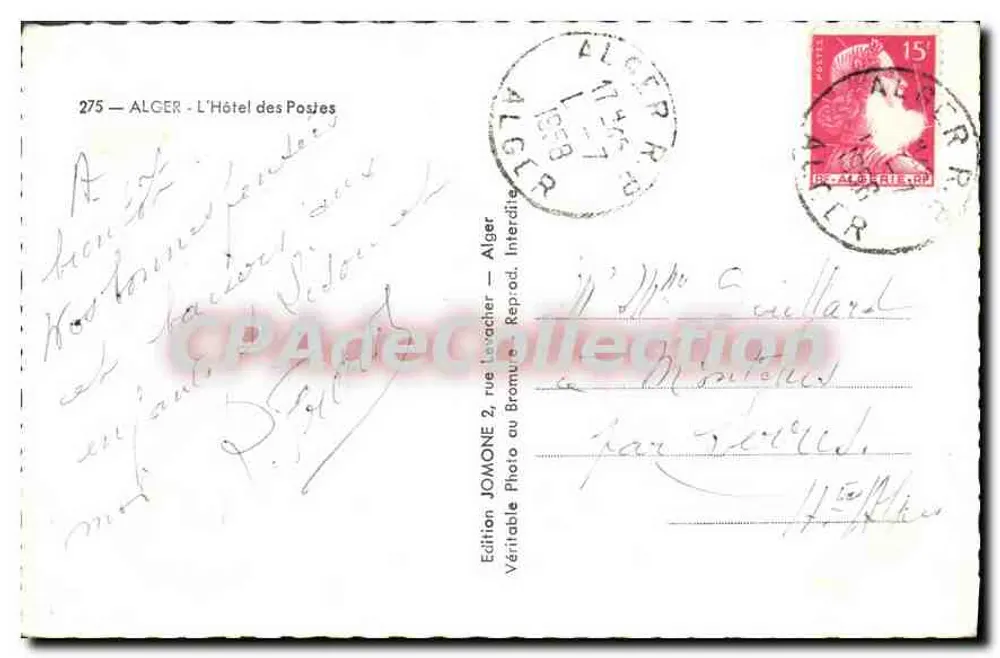 Argel - O Hotel das Postas — edição Jomone, n°275 - Verso