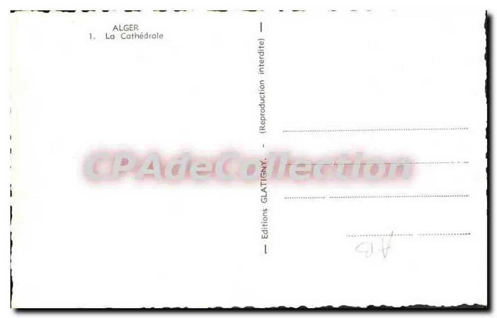 Algésiras — A Catedral — Éditions GLATIGNY, n°1 - Verso