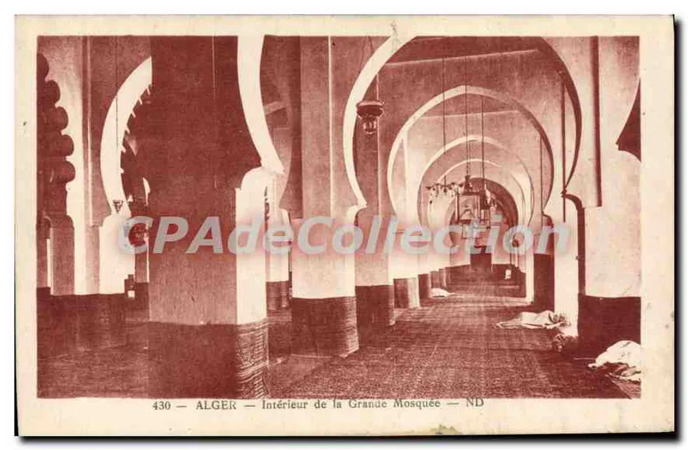 ALGER — Interior da Grande Mesquita — CPAdeCollection n°430 - Frente