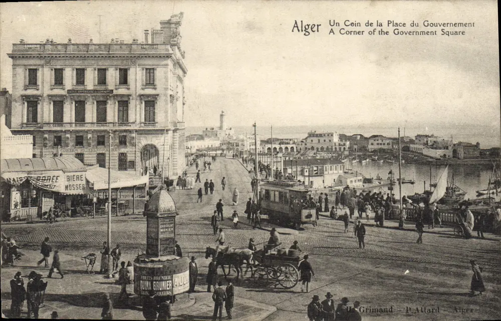 Alger — Ein Eckchen der Place du Gouvernement — De Grimand & P. Attard - Vorderseite