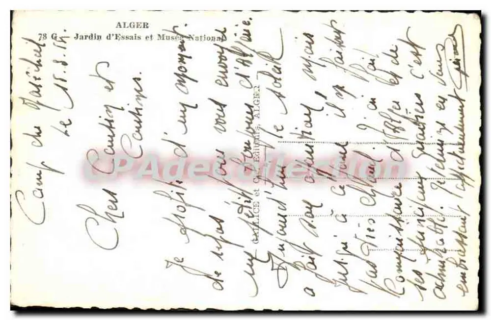 Jardim de Ensaios e Museu Nacional — Argélia — editor Janssot - Verso