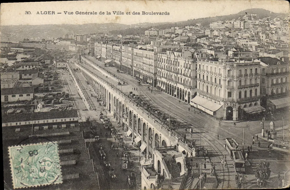 Alger — Allgemeiner Blick auf die Stadt und Boulevards — Bazar Faure - Vorderseite