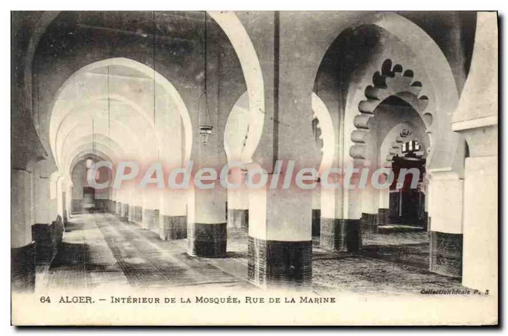 Alger — Innenansicht der Moschee, Rue de la Marine — Collection Idéale P. 5 - Vorderseite
