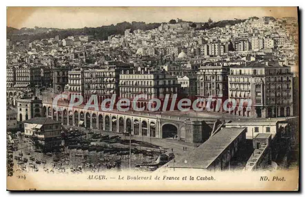 Alger — Der Boulevard de France und die Casbah — ND. Fot. n°224 - Vorderseite