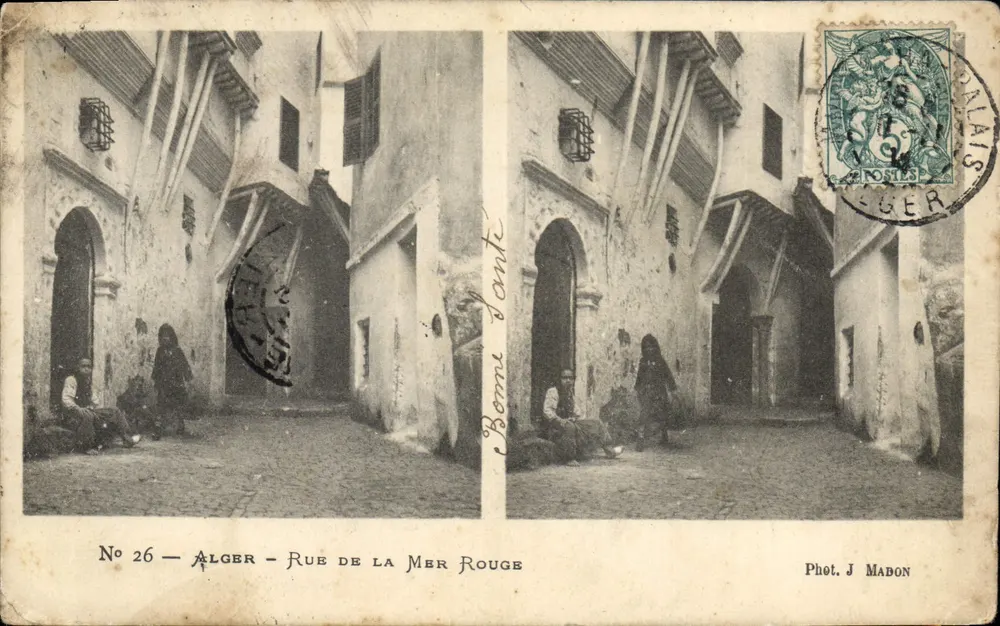 Alger - Straße des Rote Meeres — Ansicht der Straße mit Einwohnern — Foto. J Madon, Nr. 26 - Vorderseite