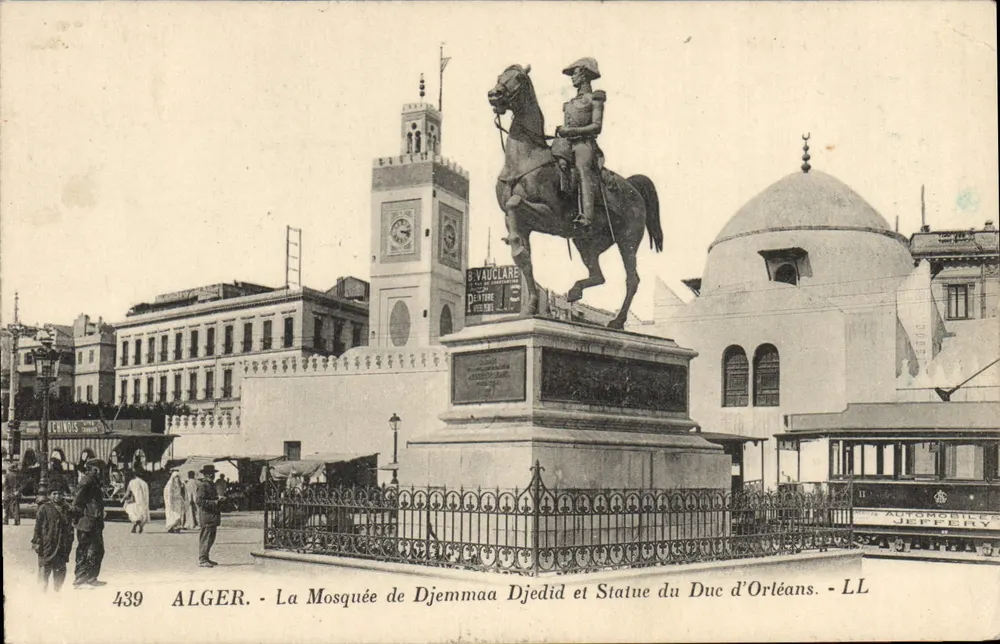 Alger — Moschee Djemaa Djdid und Statue des Herzogs von Orléans — LL, Nr. 439 - Vorderseite