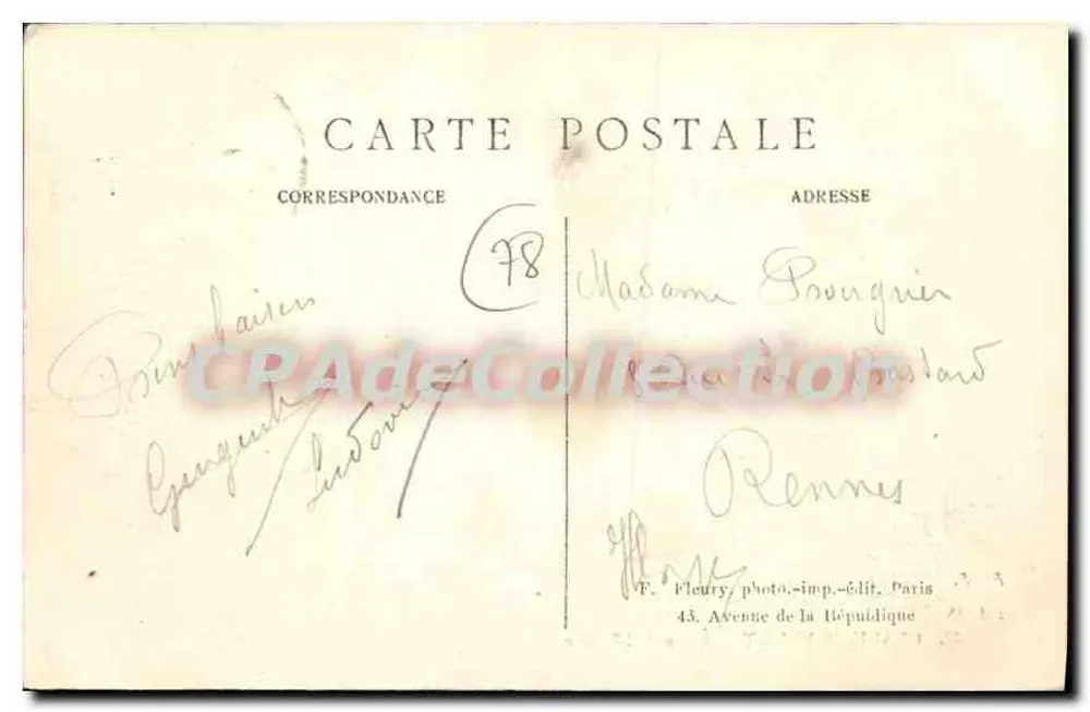 Chaville-Vélizy — Étang de l'Ursine — F. F., Paris, n°57 - Rückseite