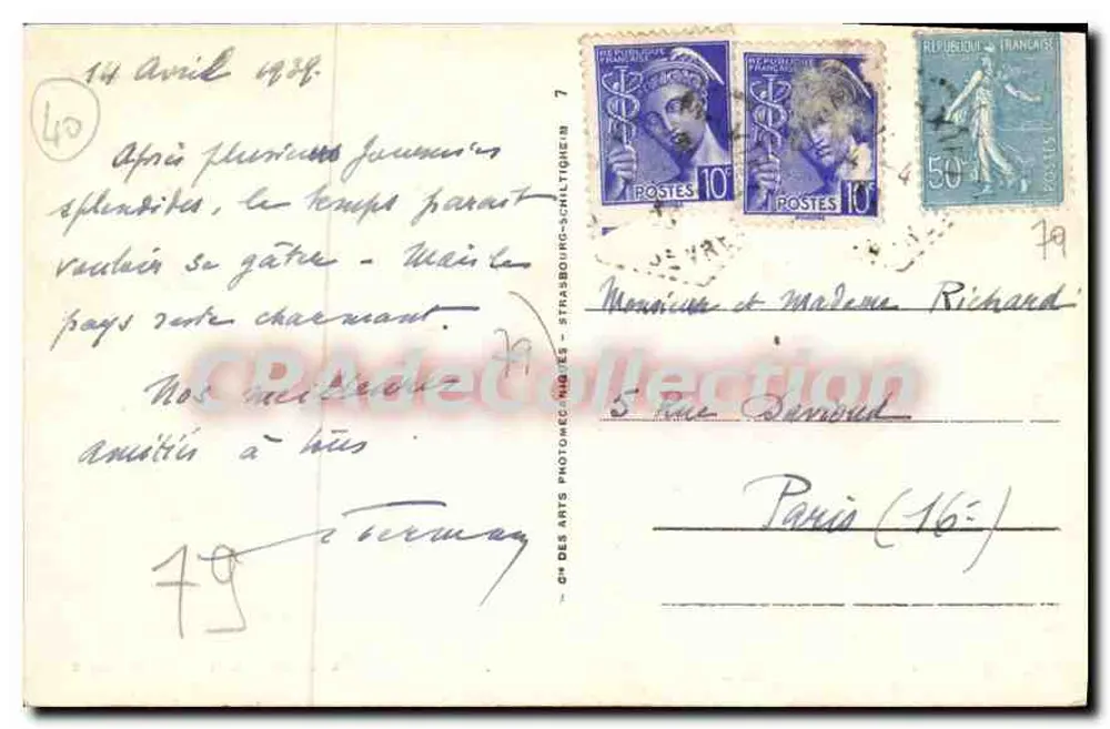 Niort — As Halles e a Igreja de São André — Editor Egarnier, n° LL 10 - Verso