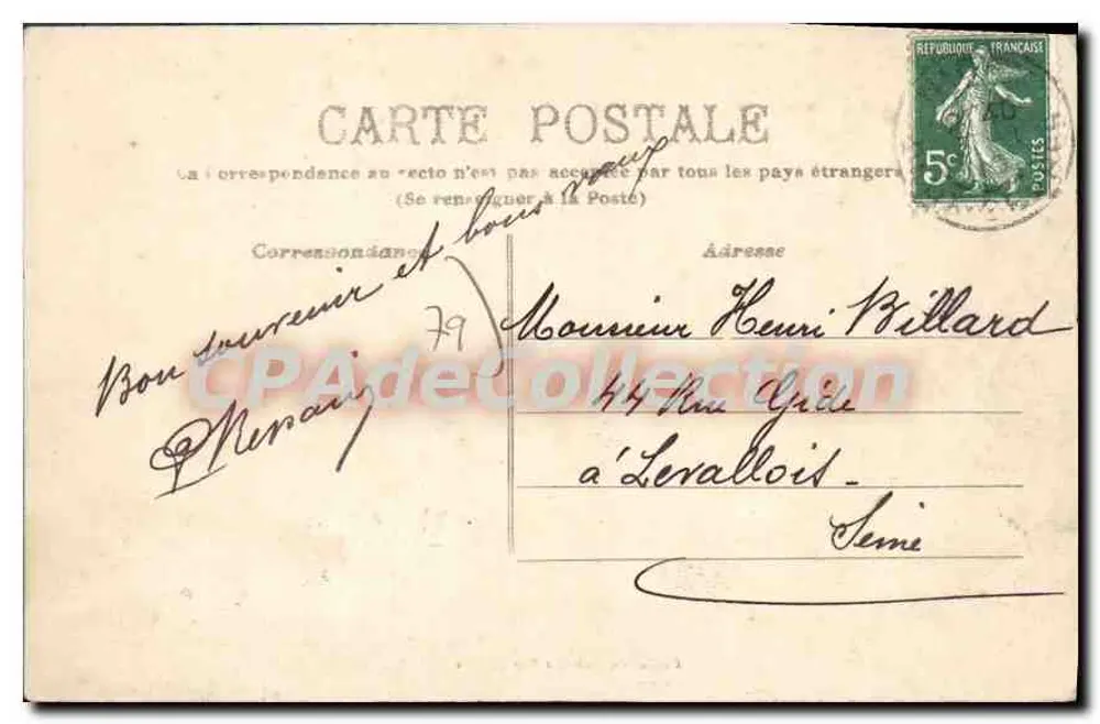 Niort - O Hotel de Ville — Coleção Galeries Parisiennes, n° 33 - Verso