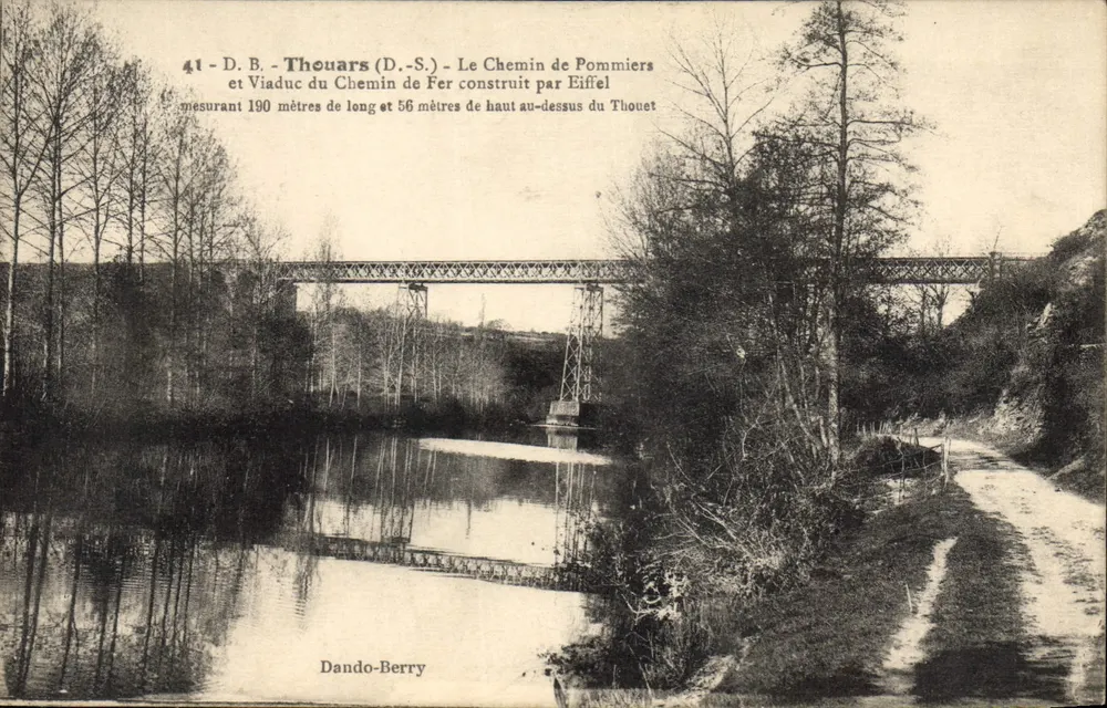 Thouars (D.-S.) - Der Pommiersweg und der von Eiffel gebaute Eisenbahnviadukt — Dando-Berry - Vorderseite