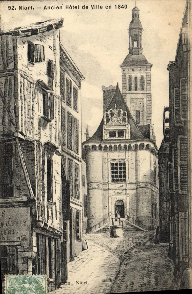 Niort — Ehemaliges Rathaus aus dem Jahr 1840 — Verlag: Niort, n° 92 - Vorderseite