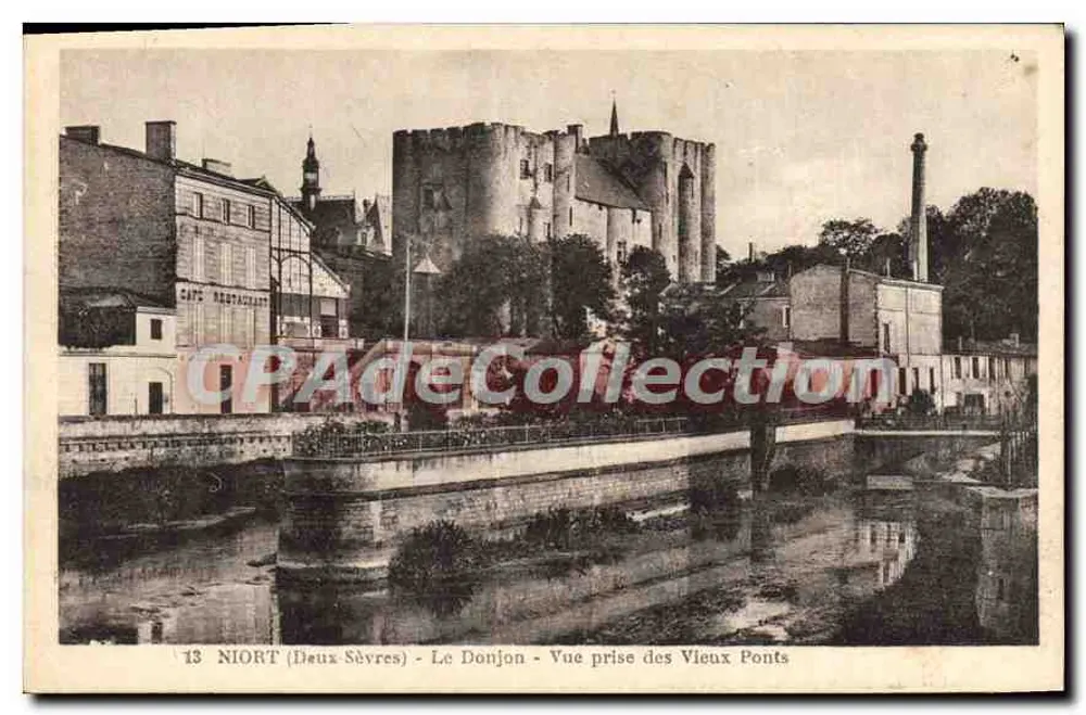 Niort (Deux-Sèvres) - Der Bergfried - Ansicht aus den alten Brücken - Vorderseite