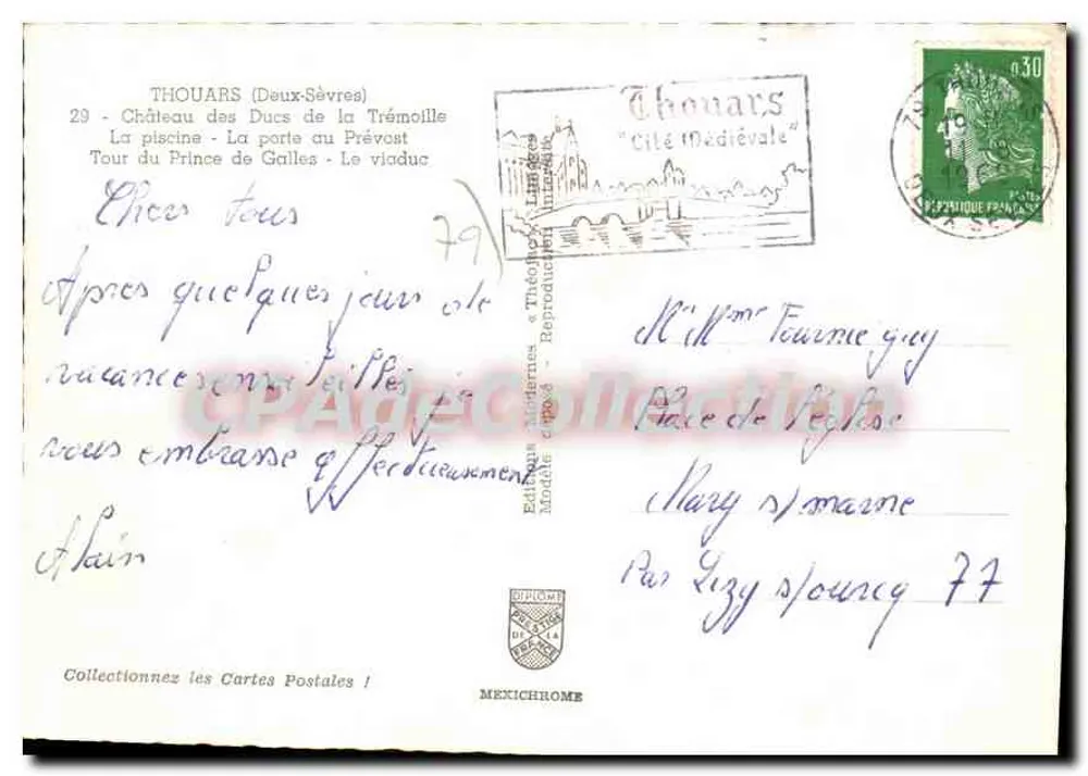Thouars — Panoramablick — Mexichrome - Rückseite