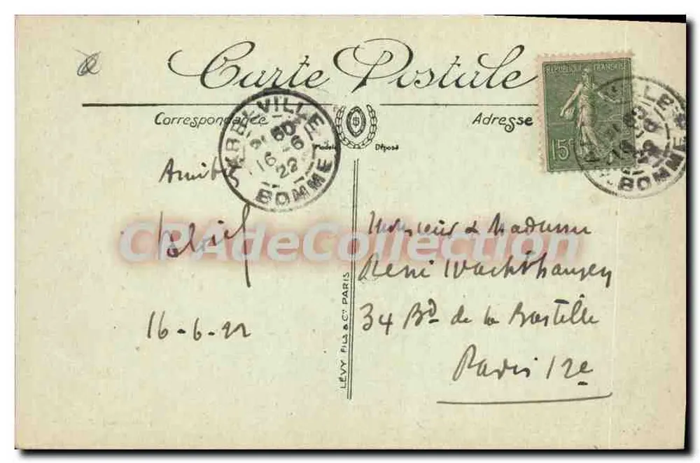 Abbeville — Die Place de l'Amiral-Courbet — Reservierte Ausgabe J. Capurt - Rückseite
