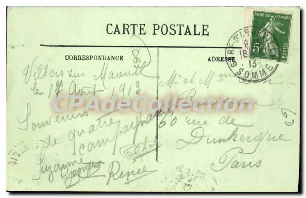 Abbeville — Die Place de l'Amiral Courbet und die Kirche Saint-Valéran — anonymer Verleger, Nr. 86 - Rückseite