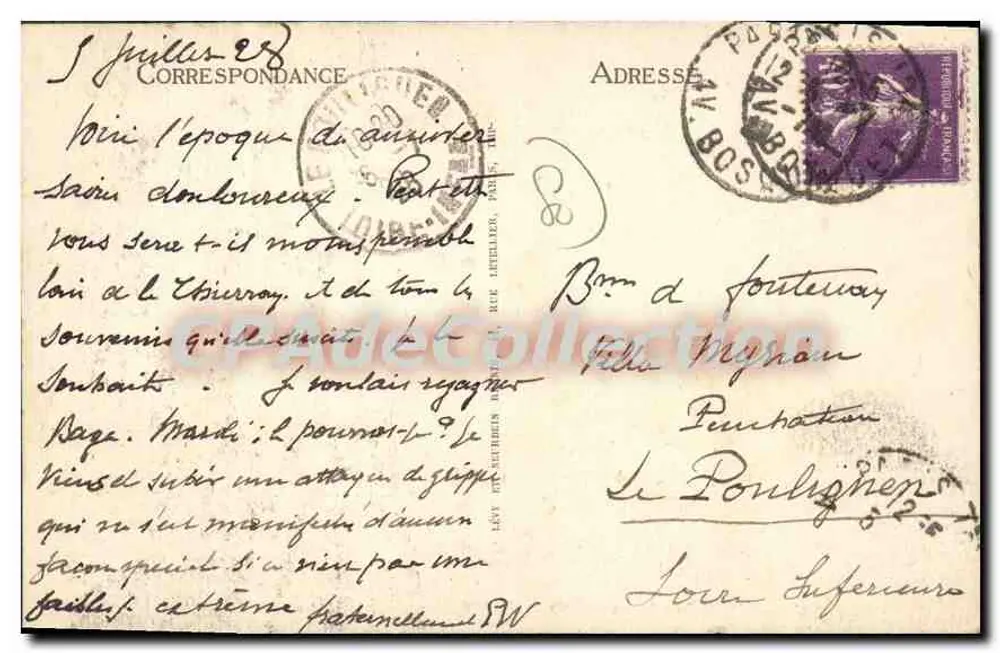 Abbeville-Bagatelle — Salão de Verão — editor não identificado, número de série não visível - Verso