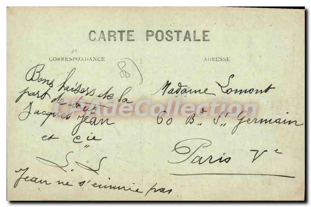 Albert (Somme) — Rua d'Aveluy — destruição pós-guerra — Cliché R. Lalong, 21, Rua St-Martin, Amiens - Verso