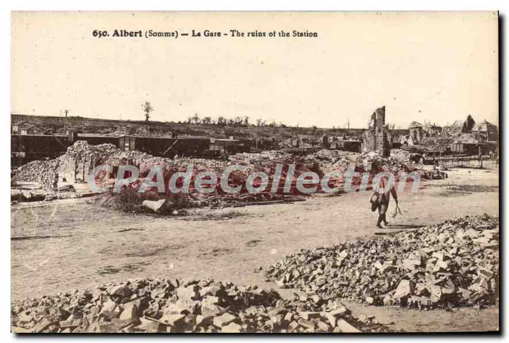 Albert (Somme) — Ruínas da Estação — editor La Gare, n° 650 - Frente