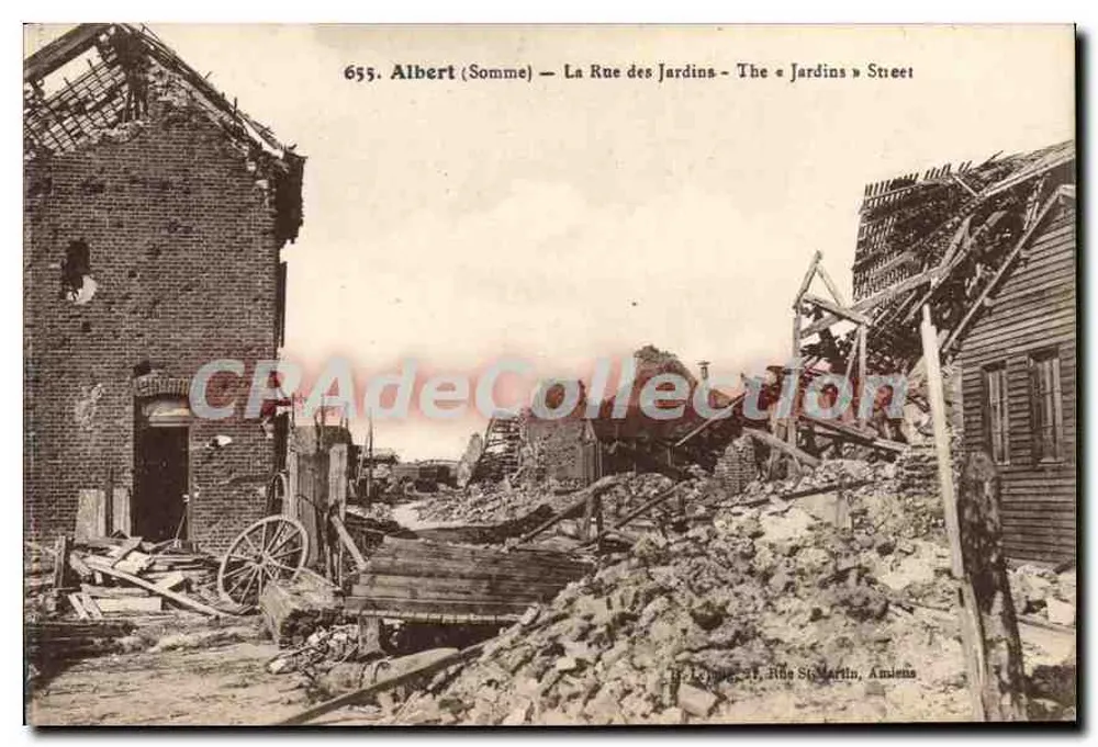 Albert (Somme) — A Rue des Jardins — destruídas - Frente