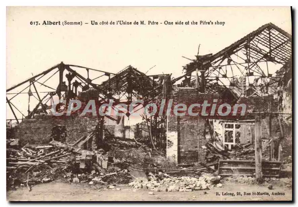 Albert (Somme) — Um lado da Fábrica de M. Pitre — R. Lelong, 21, Rue St-Martin, Amiens - Frente