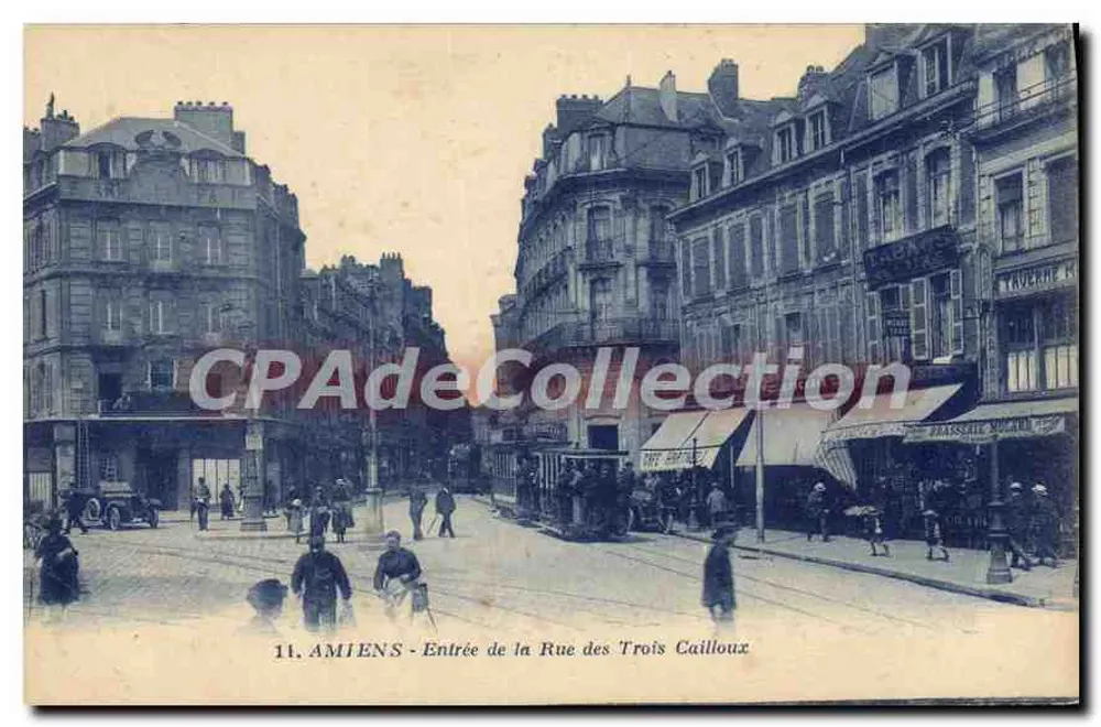 AMIENS - Entrada da Rue des Trois Cailloux — G. Artaud, editor, Nantes - Frente