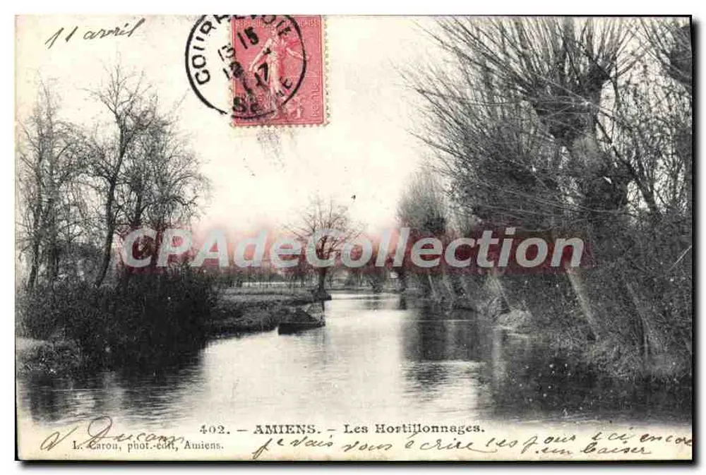 Amiens — Os Hortillonnages — L. Carou, fot.-edit., Amiens - Frente