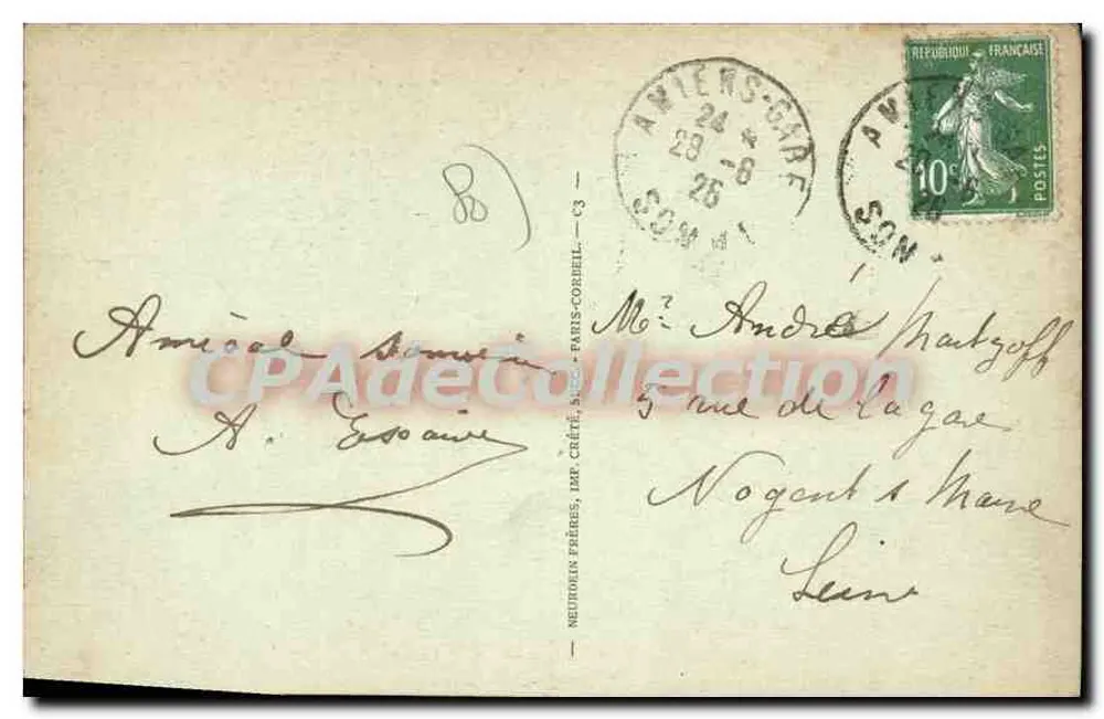 Amiens — Rue de Noyon — Noyon Street — J. D. J. Editor, n° 203 - Verso