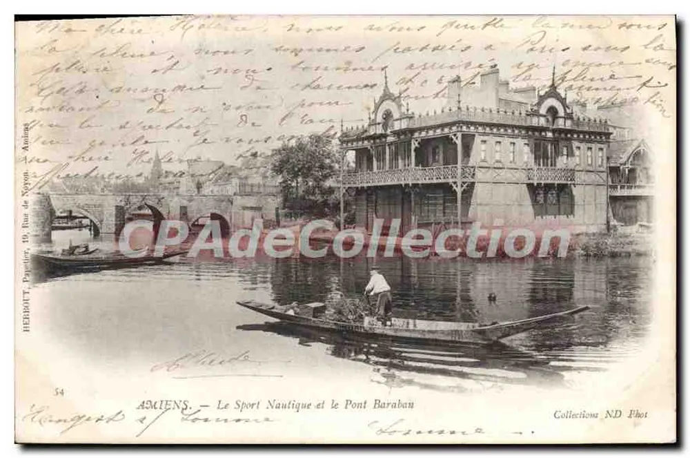 Amiens — Le Sport Nautique et le Pont Baraban — HEBDAUT, 54 - Vorderseite