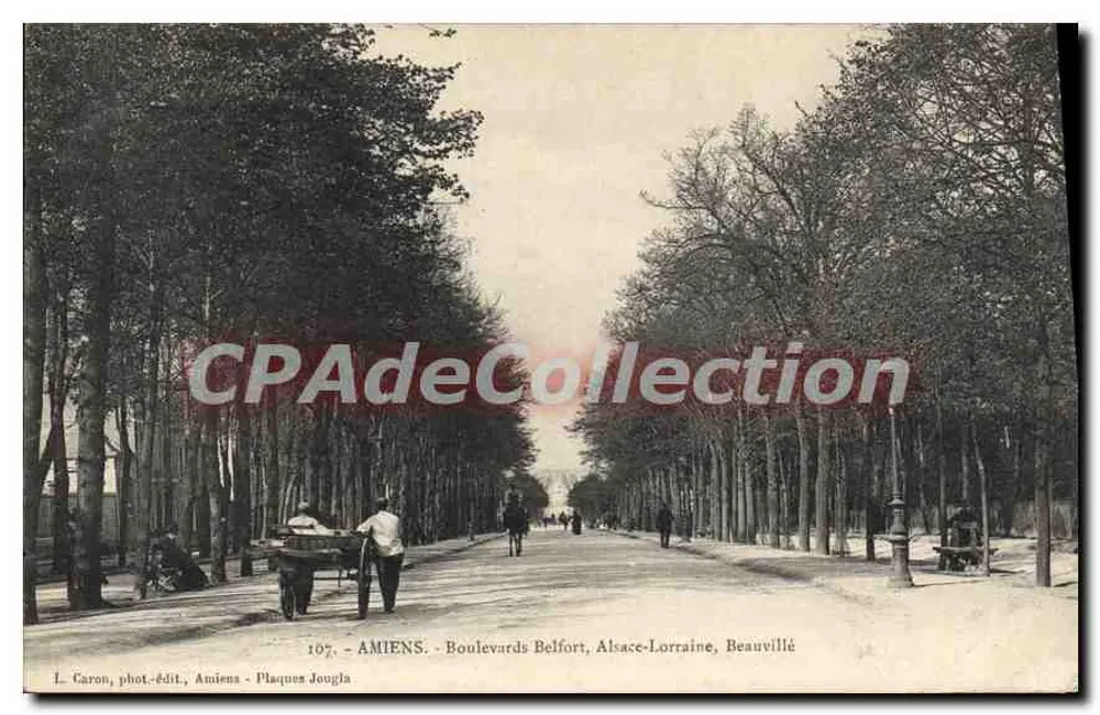 Amiens - Boulevards Belfort, Elsass-Lothringen, Beauvillé — L. Caron, phot.-édit., Amiens - Plaques Jouglà - Vorderseite