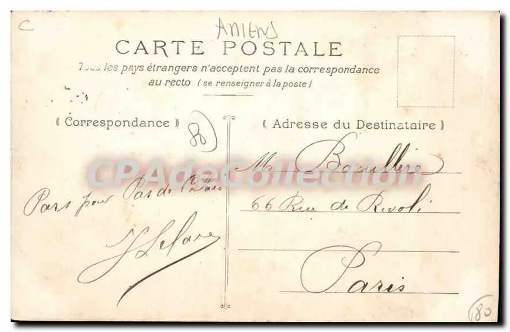 Amiens — A rua dos Curtidores — Coleção O. Haequart - Verso