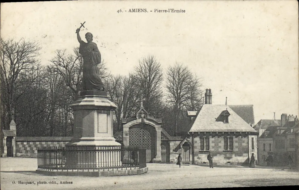 Amiens - Pierre-l'Ermité — estátua de São Pedro, editor O. Hacquart, n°46 - Frente