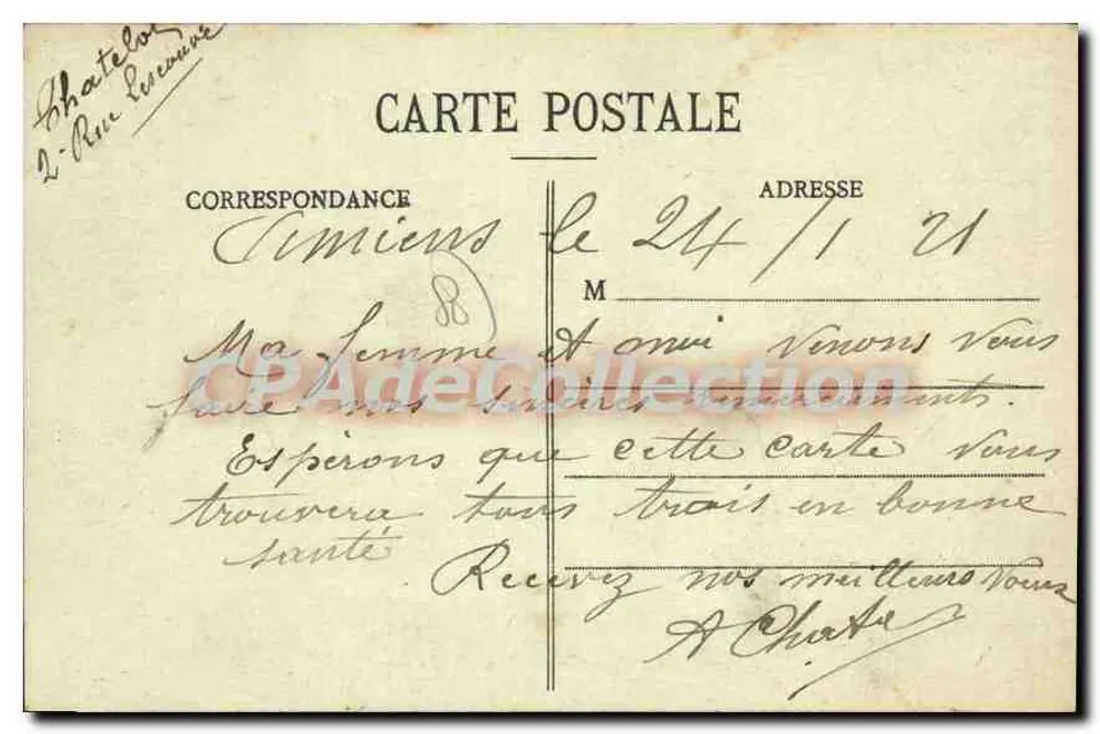 Amiens - Caserne Friant — Edição C. N. n° 430 - Verso