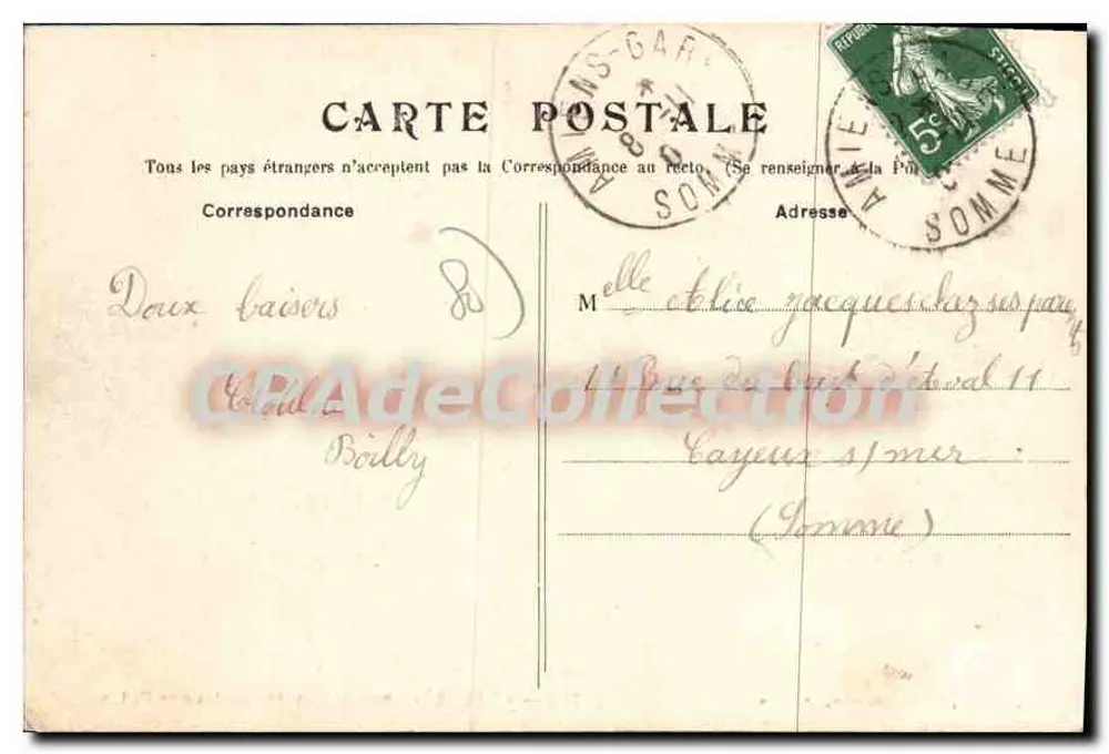 Amiens — Escola Normal das Meninas — J. Caron, fotógrafo-editor, Amiens, n° 386 - Verso