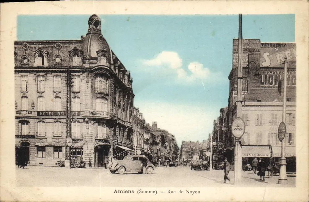 Amiens (Somme) — Rue de Noyon — Hotel Belfort e loja Héris Belforte - Frente