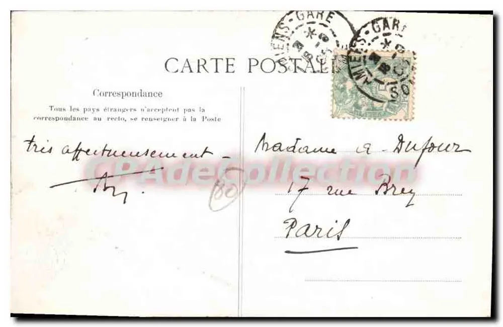 Amiens — O Hôtel-Dieu — Edição Raoult, Amiens - Verso