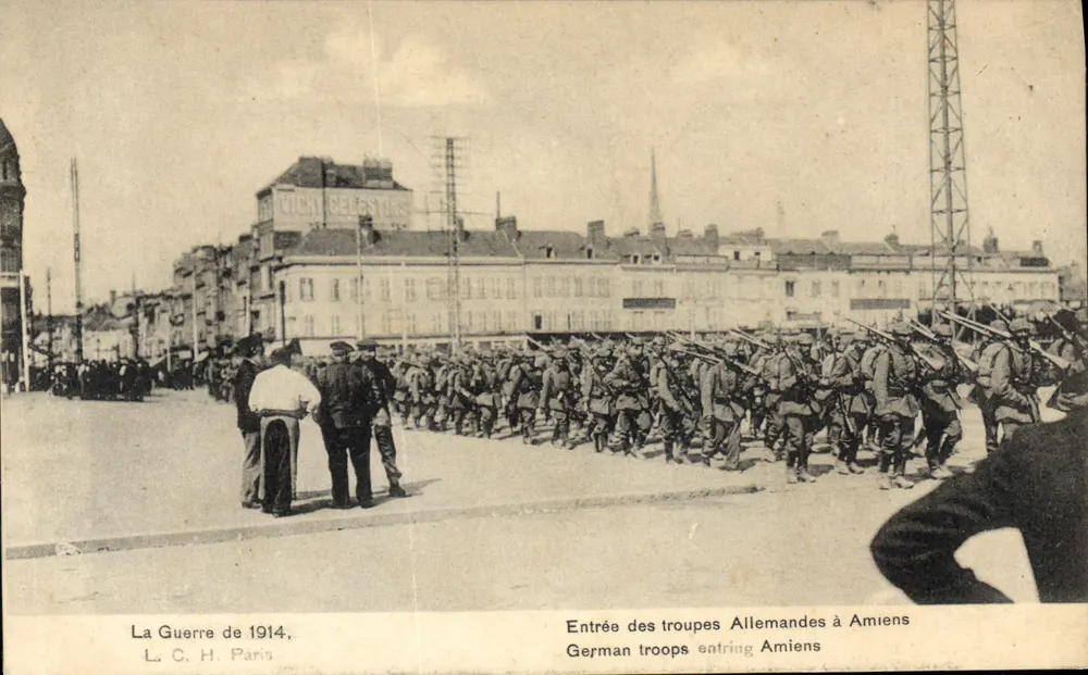 Einlass der deutschen Truppen in Amiens — Der Krieg von 1914 — L. C. H. Paris - Vorderseite