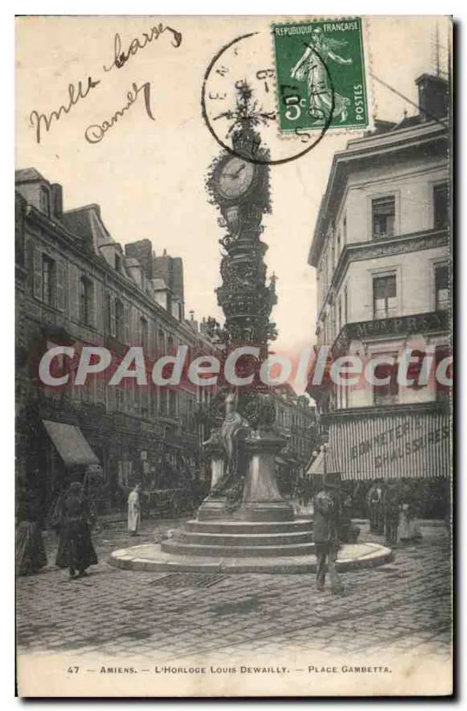 Amiens — L'Horloge Louis Dewailly — Place Gambetta - Vorderseite