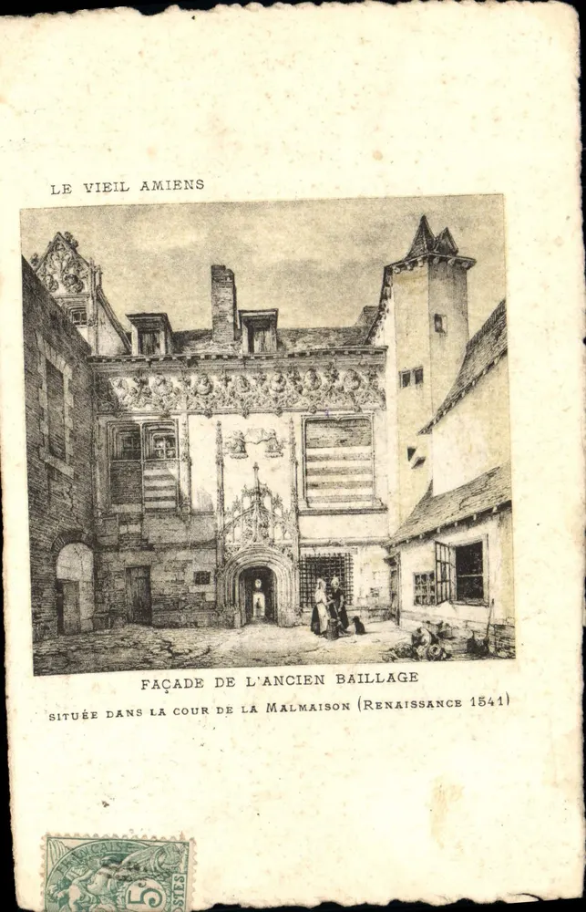 Alt Amiens — Fassade des ehemaligen Baillage (Renaissance 1541) — Künstlerische Ausgabe SUPRA Paris - Vorderseite