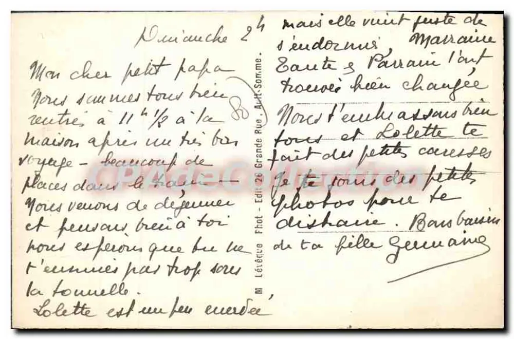 AULT. A Praia, Litoral Sul — vista panorâmica das falésias e do porto — editor Lévéque, Ault - Verso