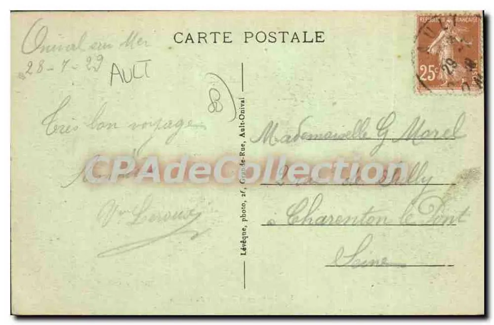 Onival — Die Strände und die Avenue du Casino — Lévéque, phot. — Nr. 80 - Rückseite